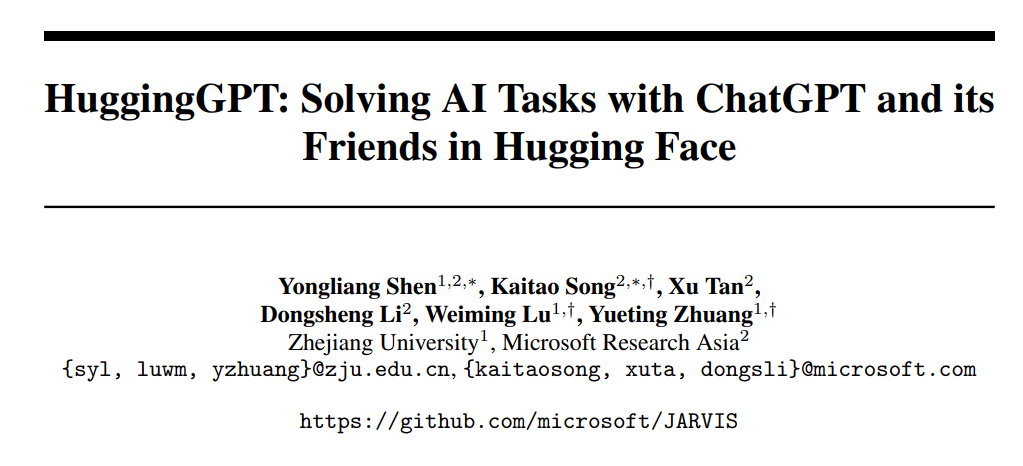 HuggingGPT：借助于 ChatGPT 的强大语言能力和 Hugging Face 中丰富的 AI 模型